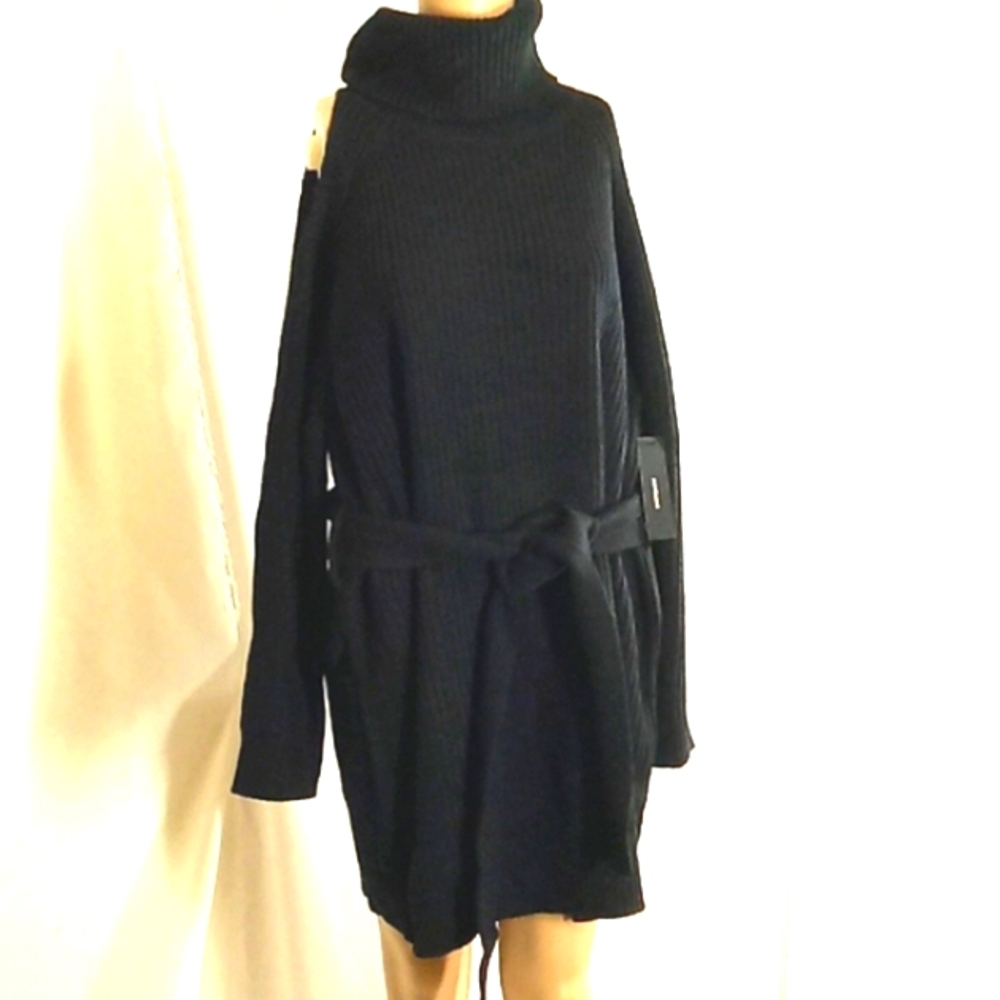 LULU'S Black Knit Dress Stretch Material Women XS Sweater New Winter Extra Small - Picture 1 of 10